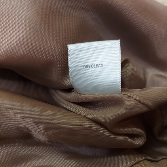 Dressbarn Faux Suede Jacket Womens Sz M Brown Tan Full Zip Blazer Lined Neutral - Picture 8 of 16